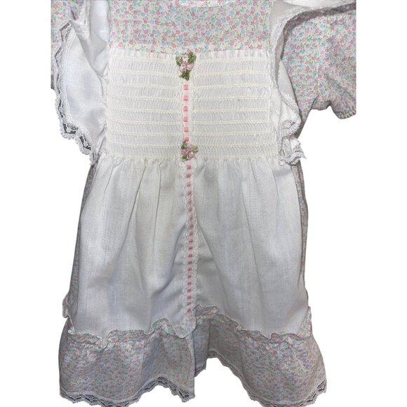 Evy Of California Vintage Girls USA Made Lace Dress T-2 Flower Dress Big Doll - Picture 5 of 16